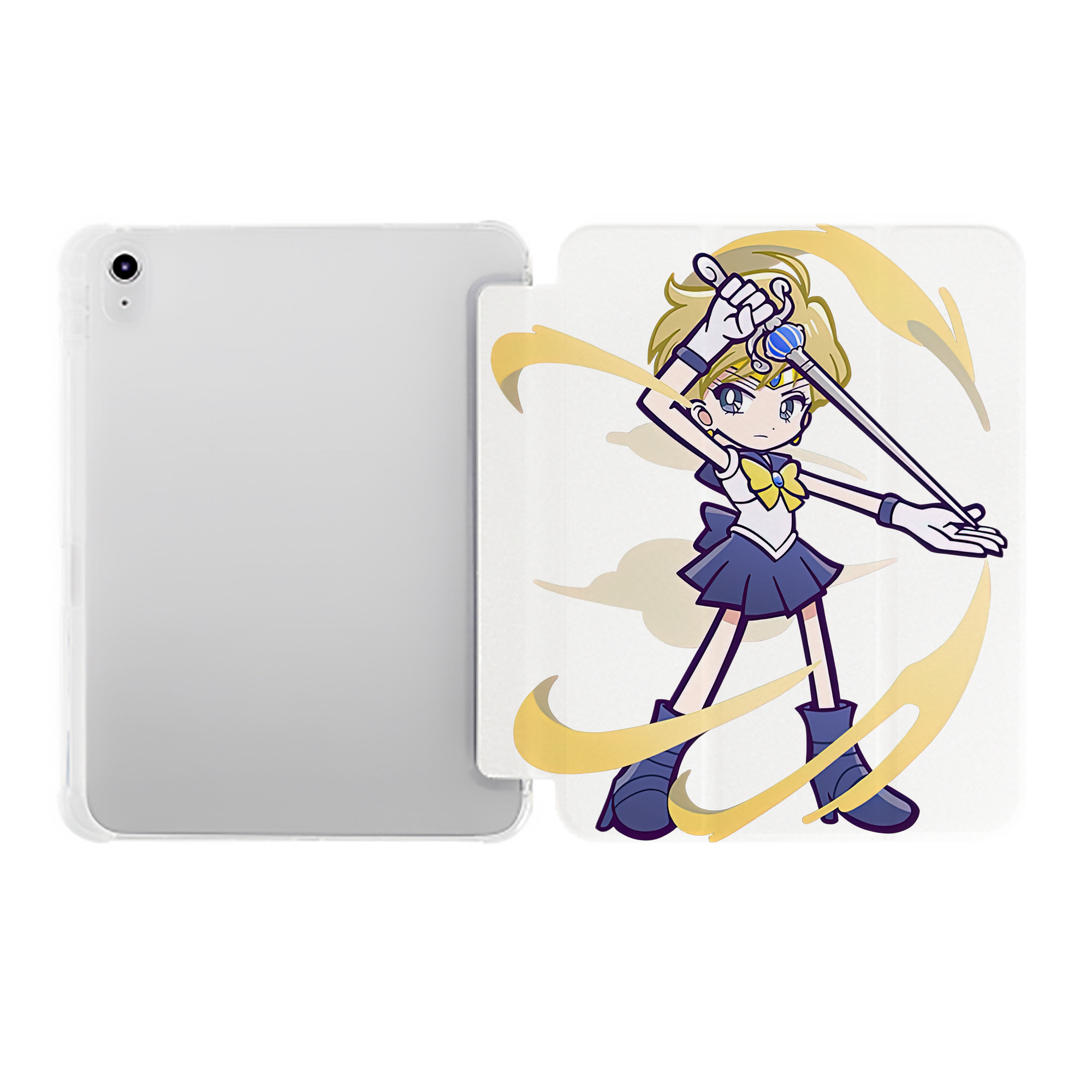 （画像用） 美少女戦士セーラームーン 天王はるか Sailor Moon Tenoh Haruka IPad ケース ペン収納付き 三つ折りスタンド PUレザー×シリコン 対応機種9.5/10.5/10.9インチ